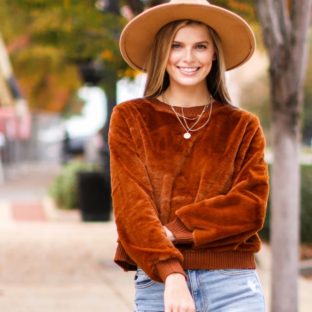 🚫SOLD🚫Faux Fur Pullover sweater from Madison and Mallory